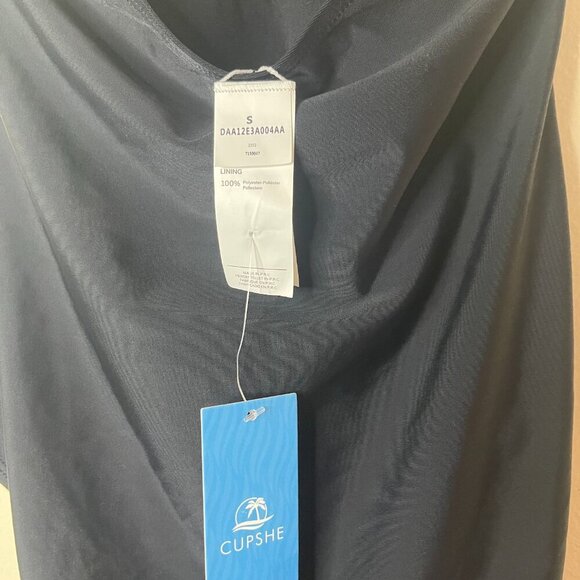 Black Halter One-Piece Swimsuit with Rushed Front & Tie Neck by Smismivo, S NWT. - Picture 6 of 6